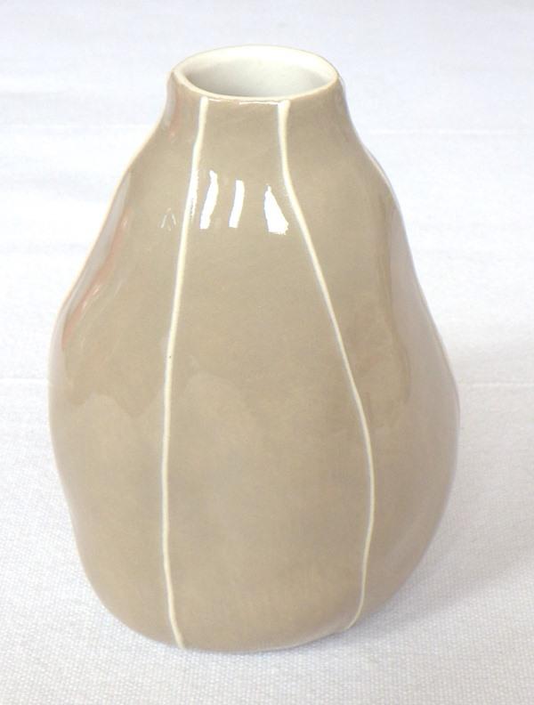 pear bud vase, taupe pear bud vase, taupe